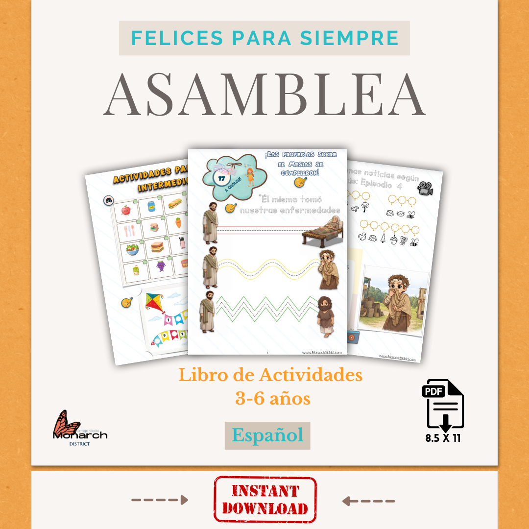 DIGITAL  | ESPAÑOL Libro de Actividades Asamblea Regional/ Internacional para 3-6 años. “ FELICES PARA SIEMPRE “