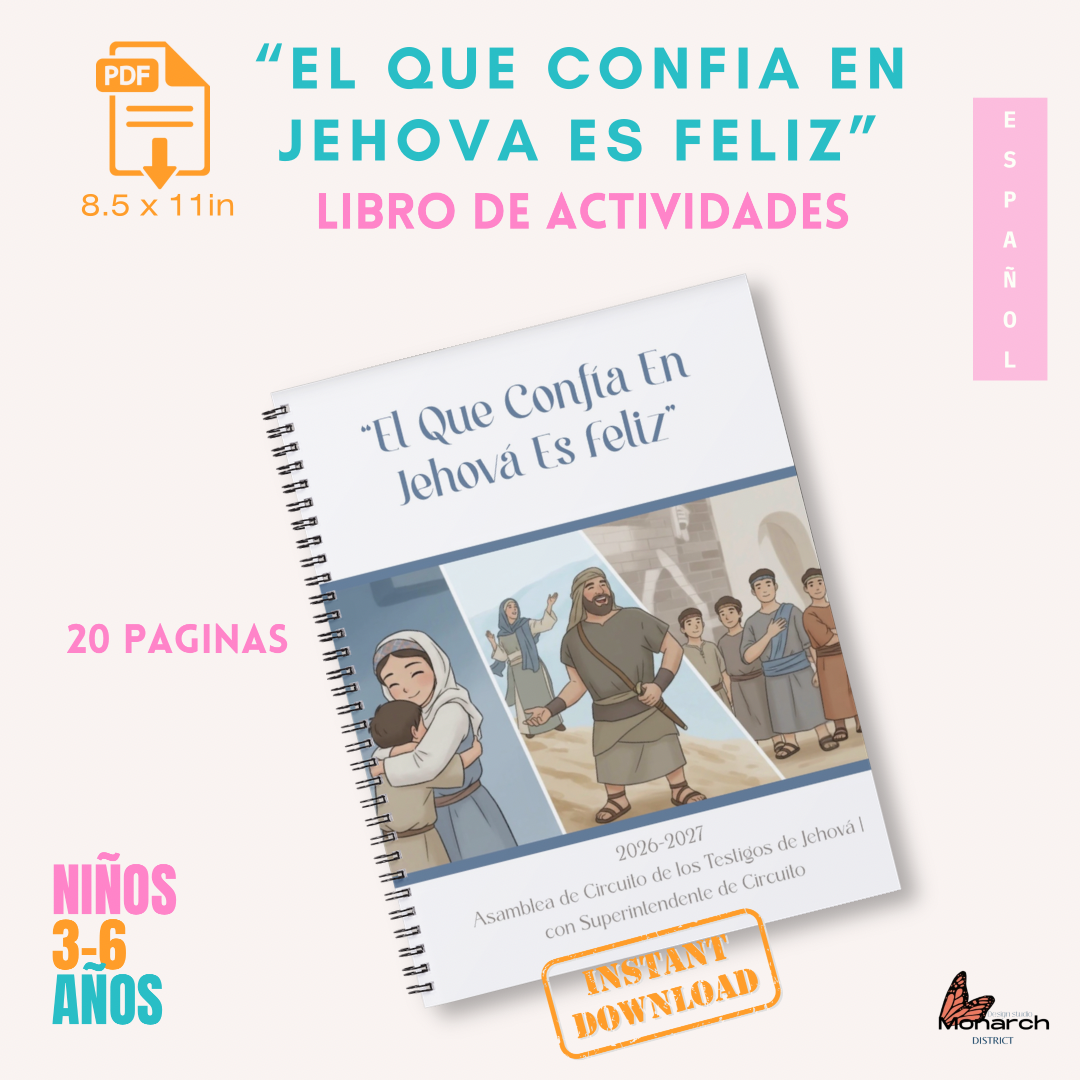 DIGITAL  |ESPAÑOL Niños 3-6 libro Asamblea de Circuito con Superintendente de Circuito “EL QUE CONFÍA EN JEHOVAH ES FELIZ”  2026-2027
