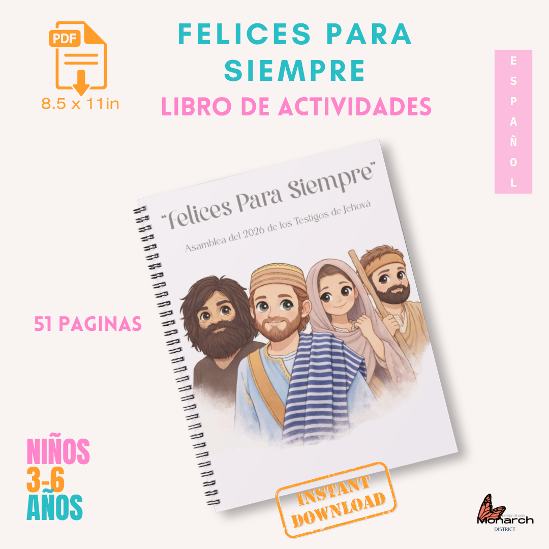 DIGITAL  | ESPAÑOL Libro de Actividades Asamblea Regional/ Internacional para 3-6 años. “ FELICES PARA SIEMPRE “