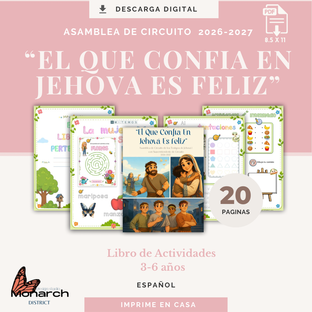 DIGITAL  |ESPAÑOL Niños 3-6 libro Asamblea de Circuito con Superintendente de Circuito “EL QUE CONFÍA EN JEHOVAH ES FELIZ”  2026-2027