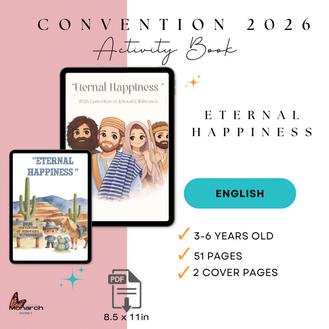 DIGITAL  | ENGLISH Activity book for the Regional/ Internacional Convention 3-6years old. “ ETERNAL HAPPINESS”