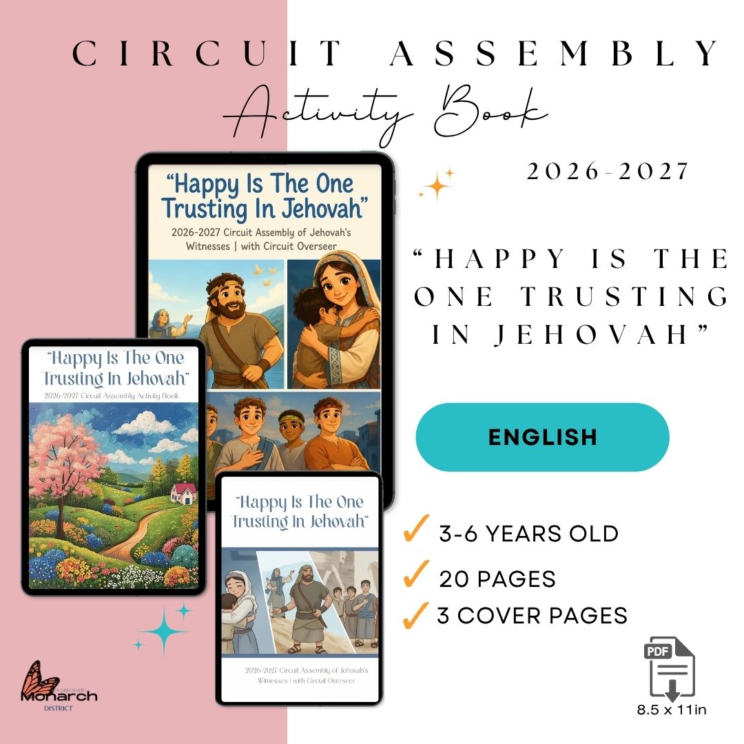 DIGITAL  | ENGLISH  kids 3-6 YO,  Notebook for the Circuit Assembly “HAPPY IS THE ONE TRUSTING IN JEHOVAH” with Circuit Overseer. 2026-2027