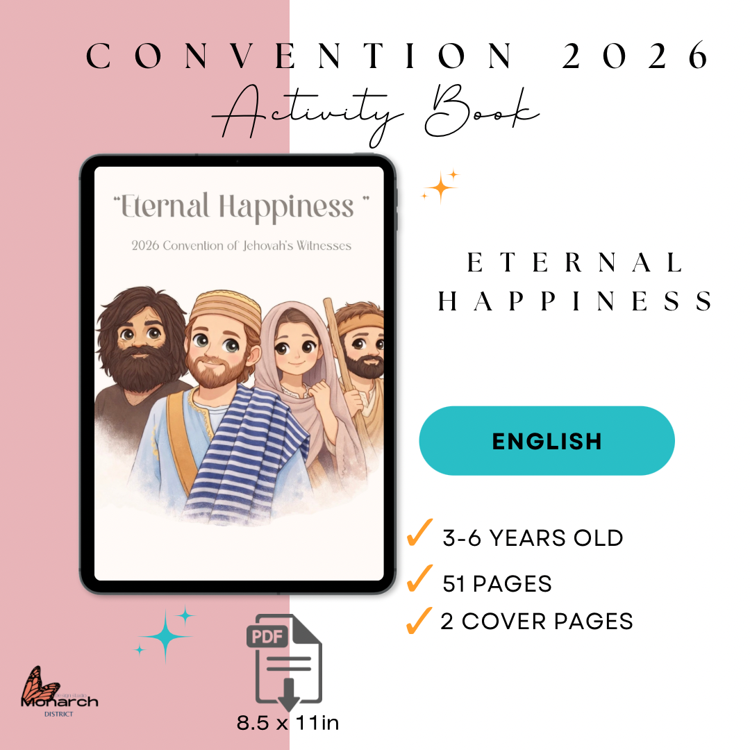 DIGITAL  | ENGLISH Activity book for the Regional/ Internacional Convention 3-6years old. “ ETERNAL HAPPINESS”