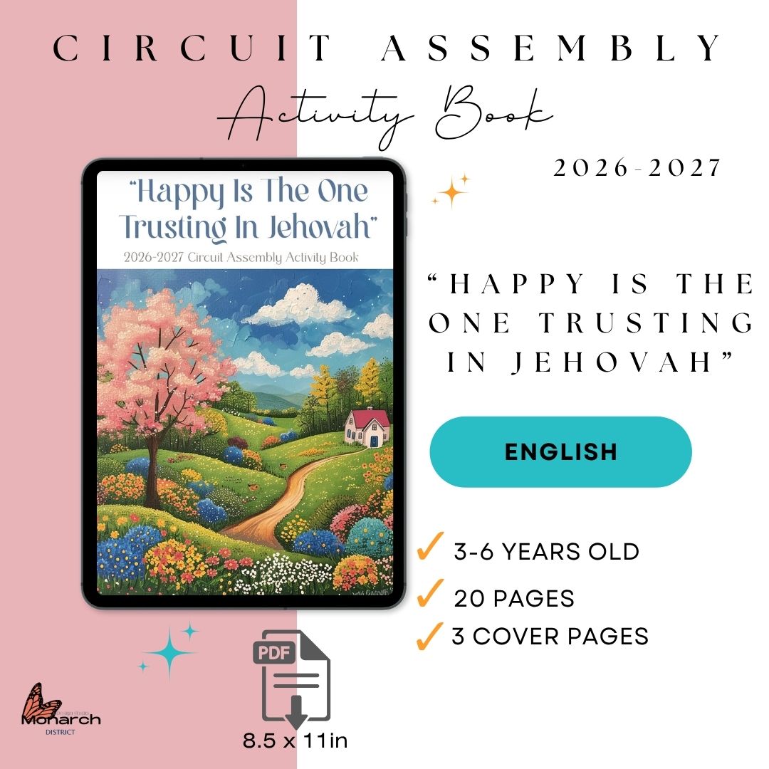 DIGITAL  | ENGLISH  kids 3-6 YO,  Notebook for the Circuit Assembly “HAPPY IS THE ONE TRUSTING IN JEHOVAH” with Circuit Overseer. 2026-2027