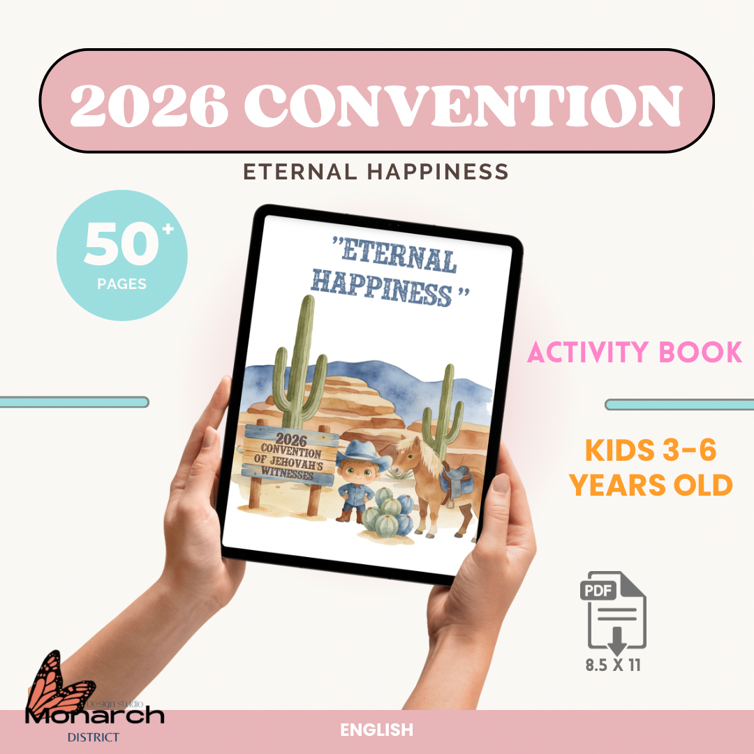 DIGITAL  | ENGLISH Activity book for the Regional/ Internacional Convention 3-6years old. “ ETERNAL HAPPINESS”