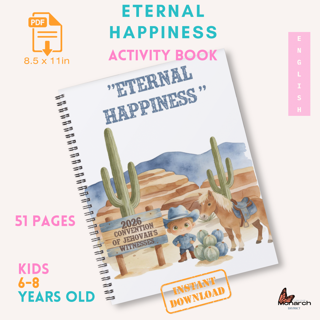 DIGITAL  | ENGLISH Activity book for the Regional/ Internacional Convention 3-6years old. “ ETERNAL HAPPINESS”