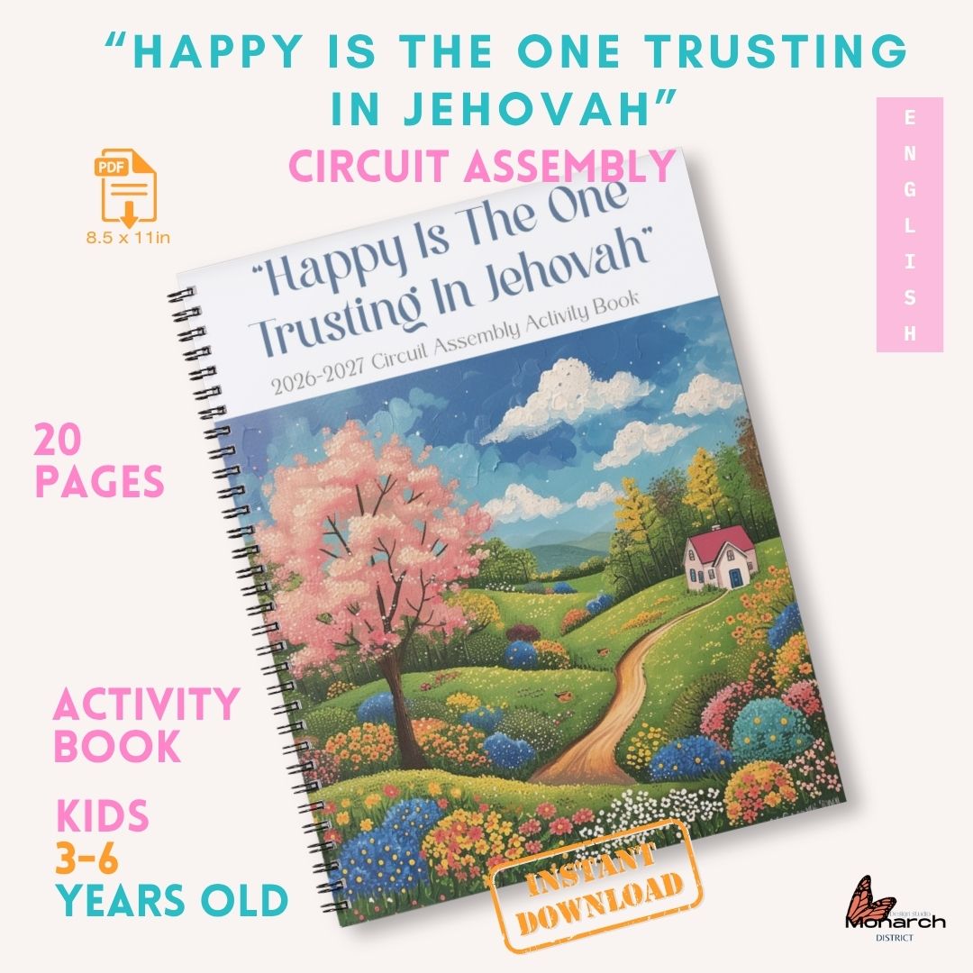 DIGITAL  | ENGLISH  kids 3-6 YO,  Notebook for the Circuit Assembly “HAPPY IS THE ONE TRUSTING IN JEHOVAH” with Circuit Overseer. 2026-2027