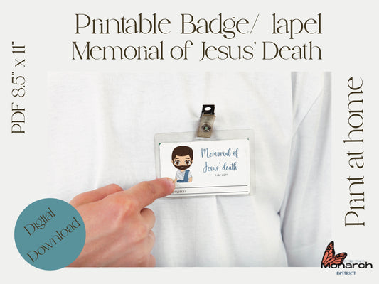 DIGITAL |  Badge / Lapel for the Memorial of Jesus’ Death 2024. Printable