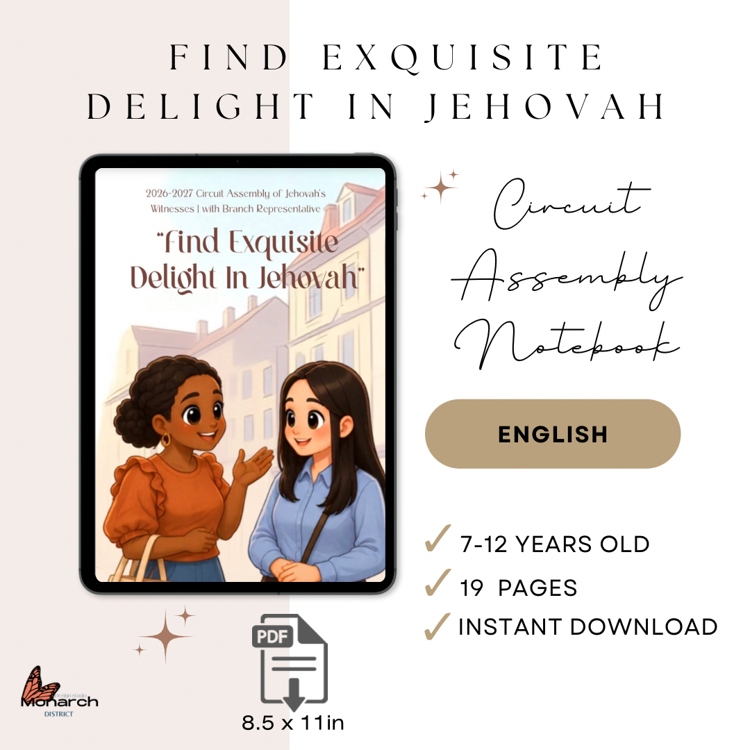 DIGITAL  | ENGLISH  Tween Notebook for the Circuit Assembly “Find Exquisite Delight in Jehovah” with Branch Representative. 2026-2027 for kids 7-12 years old. Pre-teens