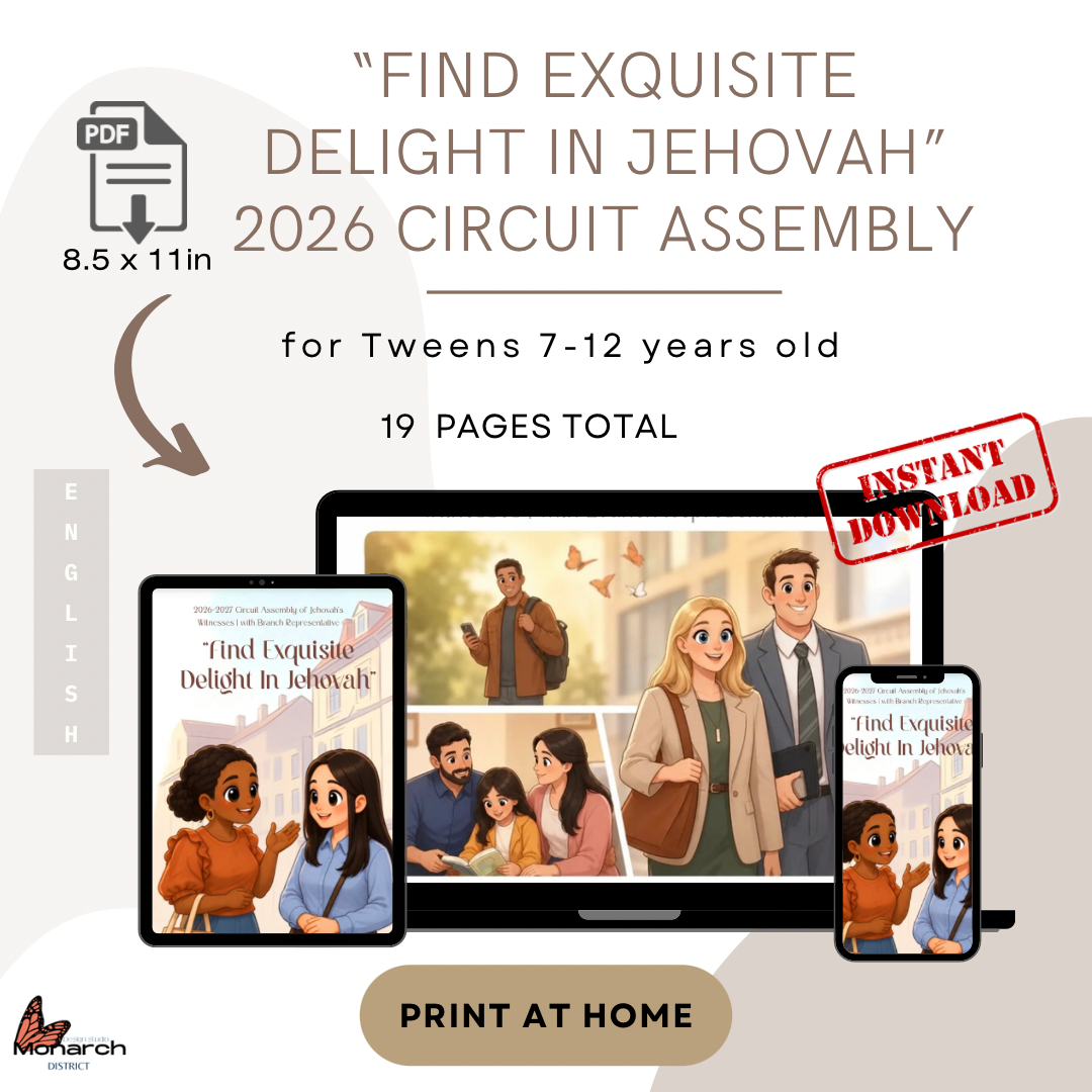 DIGITAL  | ENGLISH  Tween Notebook for the Circuit Assembly “Find Exquisite Delight in Jehovah” with Branch Representative. 2026-2027 for kids 7-12 years old. Pre-teens