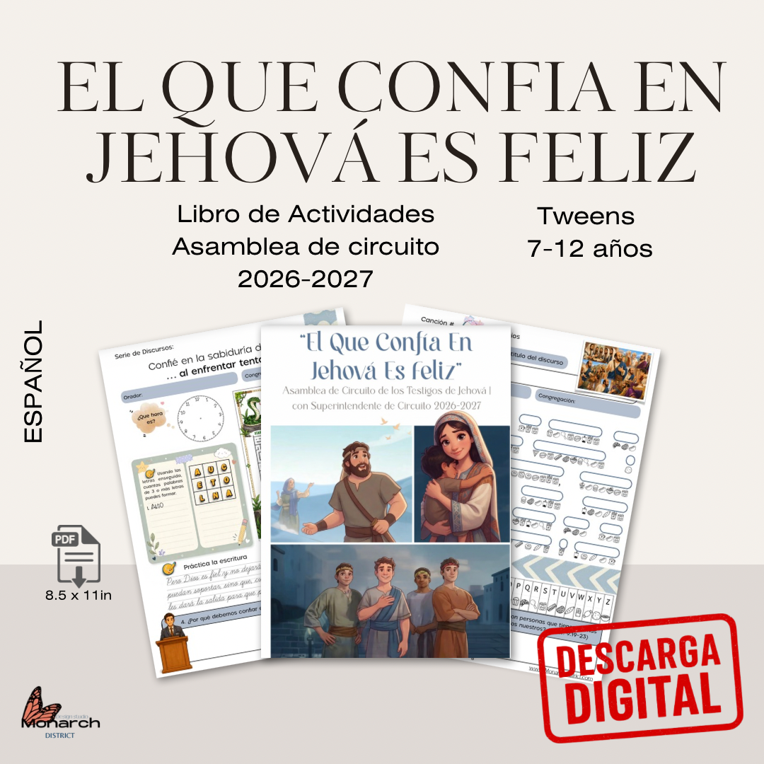 DIGITAL  |ESPAÑOL Tween Libro para la Asamblea de Circuito “El que confía en Jehova es feliz” con Superintendente de Circuito 2026-2027 para 7-12 años