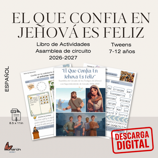 DIGITAL  |ESPAÑOL Tween Libro para la Asamblea de Circuito “El que confía en Jehova es feliz” con Superintendente de Circuito 2026-2027 para 7-12 años