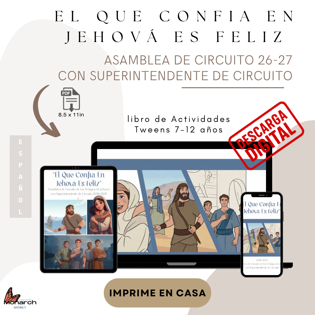 DIGITAL  |ESPAÑOL Tween Libro para la Asamblea de Circuito “El que confía en Jehova es feliz” con Superintendente de Circuito 2026-2027 para 7-12 años