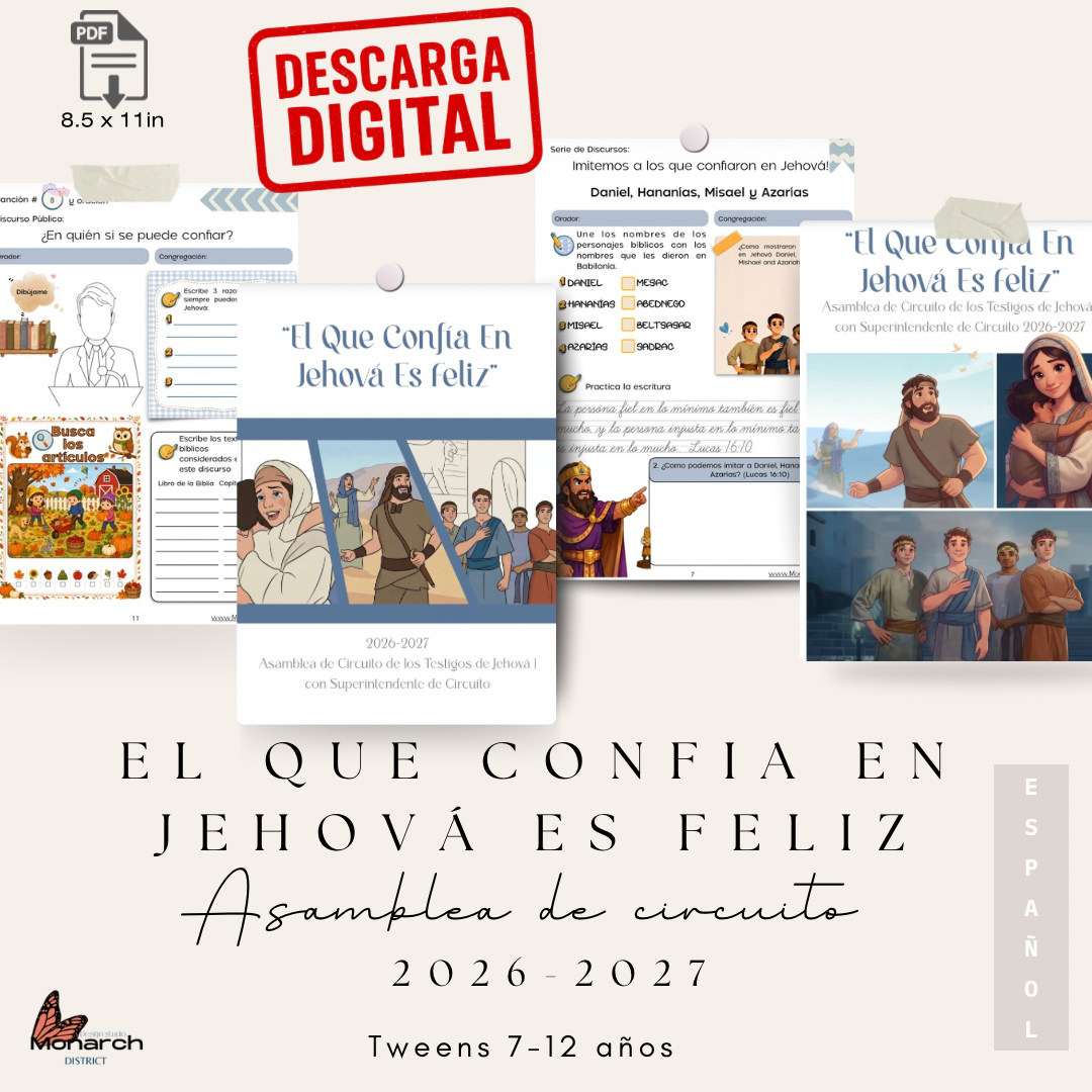 DIGITAL  |ESPAÑOL Tween Libro para la Asamblea de Circuito “El que confía en Jehova es feliz” con Superintendente de Circuito 2026-2027 para 7-12 años