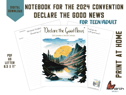 DIGITAL Notebook for teens and adults for 2024 Convention “DECLARE THE GOOD NEWS” ENGLISH