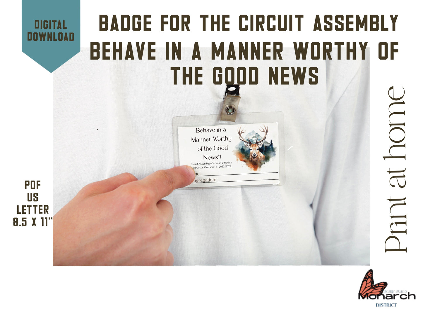 DIGITAL | ENGLISH Badge Lapel Circuit Assembly “Behave in a manner worthy of the good news” with Circuit overseer.