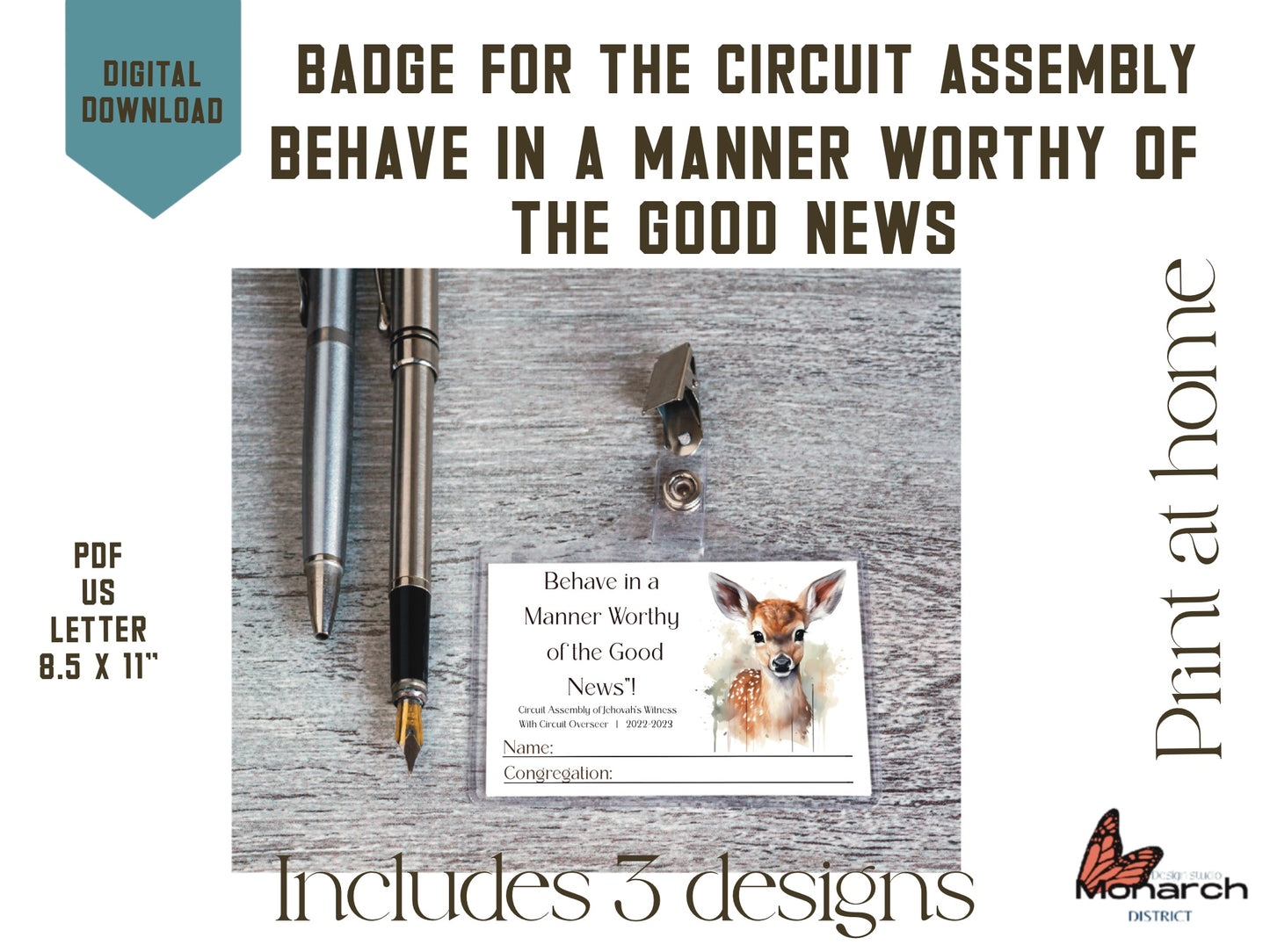 DIGITAL | ENGLISH Badge Lapel Circuit Assembly “Behave in a manner worthy of the good news” with Circuit overseer.