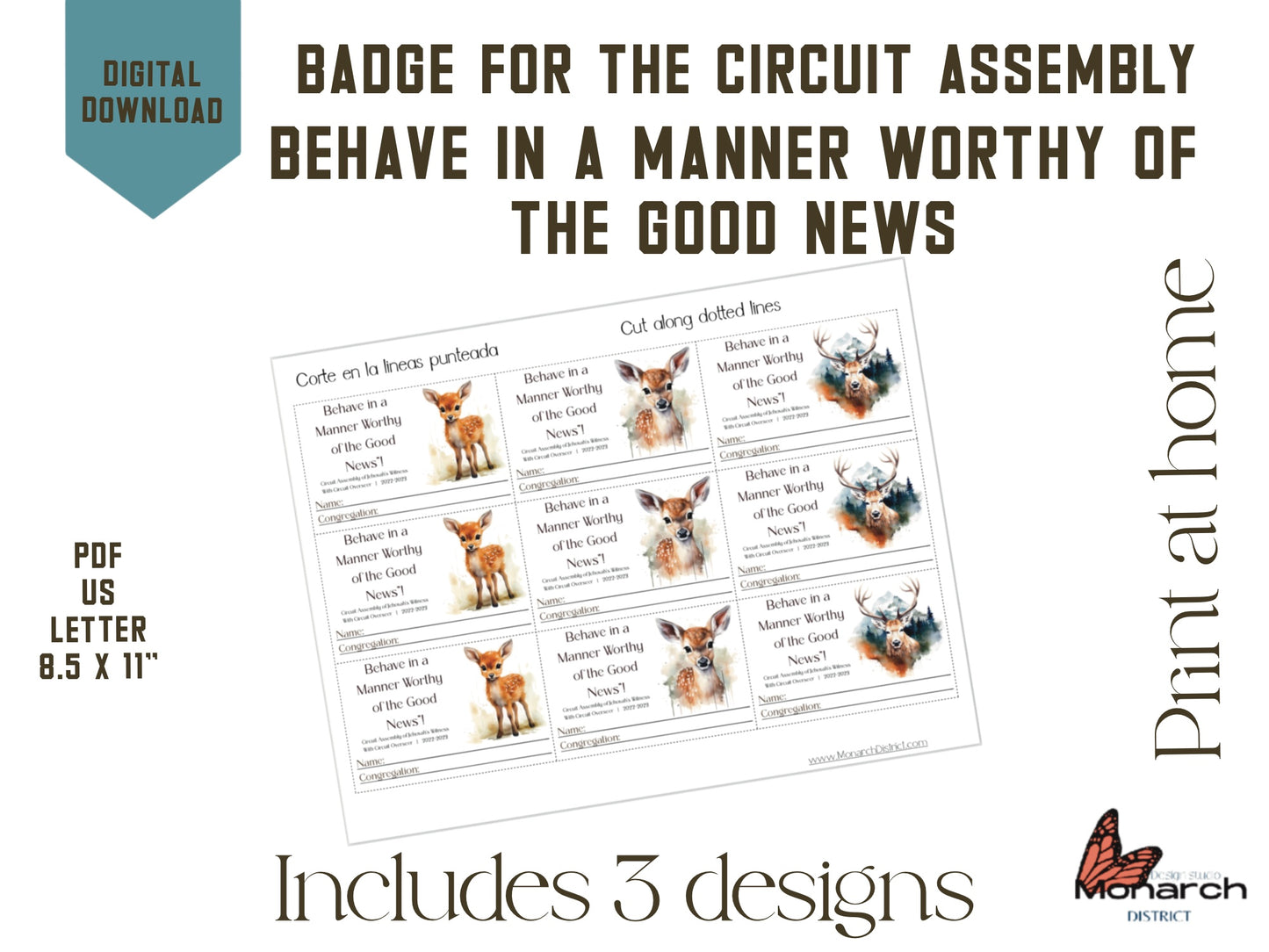 DIGITAL | ENGLISH Badge Lapel Circuit Assembly “Behave in a manner worthy of the good news” with Circuit overseer.