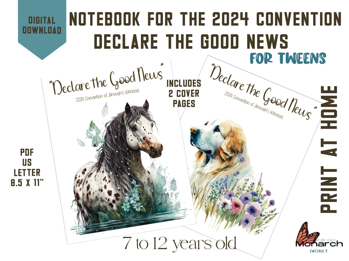 DIGITAL Notebook for tweens 7-12 YO JW 2024 Convention “DECLARE THE GOOD NEWS” ENGLISH