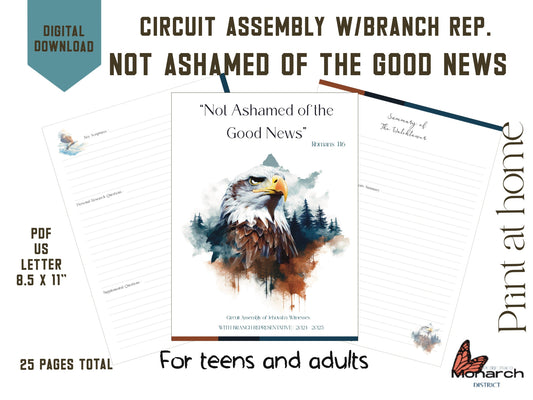 DIGITAL  | ENGLISH Notebook  Circuit Assembly for teen/adult NOT ASHAMED OF THE GOOD NEWS With Branch Representative. Eagle design