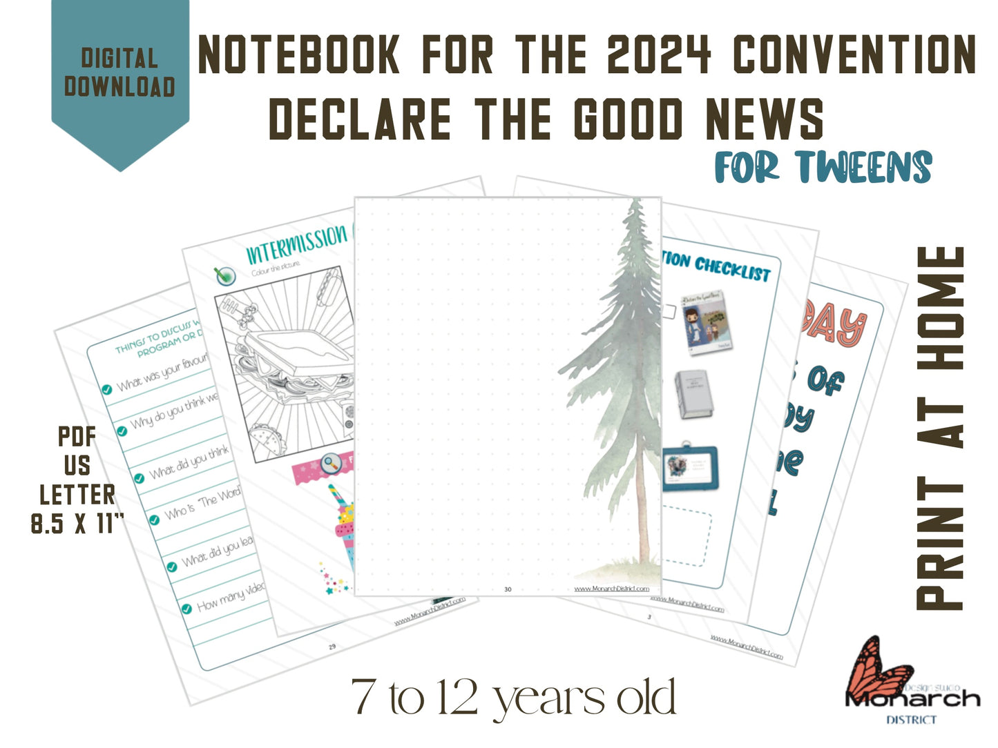 DIGITAL Notebook for tweens 7-12 YO JW 2024 Convention “DECLARE THE GOOD NEWS” ENGLISH