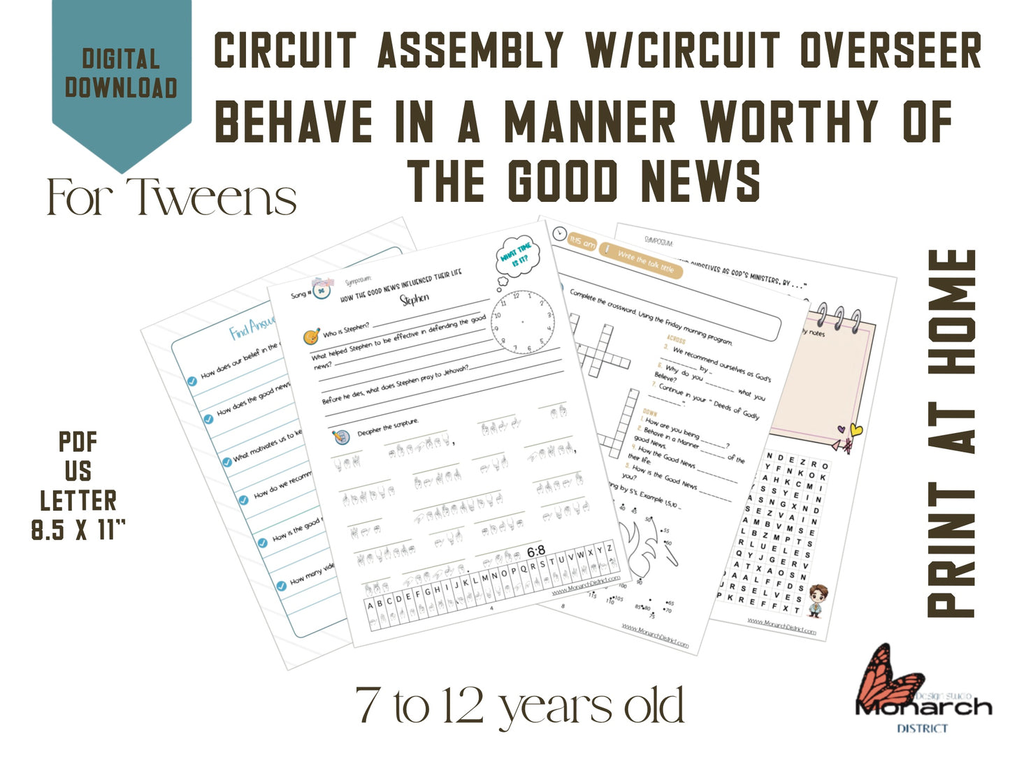 DIGITAL  | ENGLISH Notebook  Circuit Assembly for tweens 7-12 YO. BEHAVE IN A MANNER WORTHY OF THE GOOD NEWS