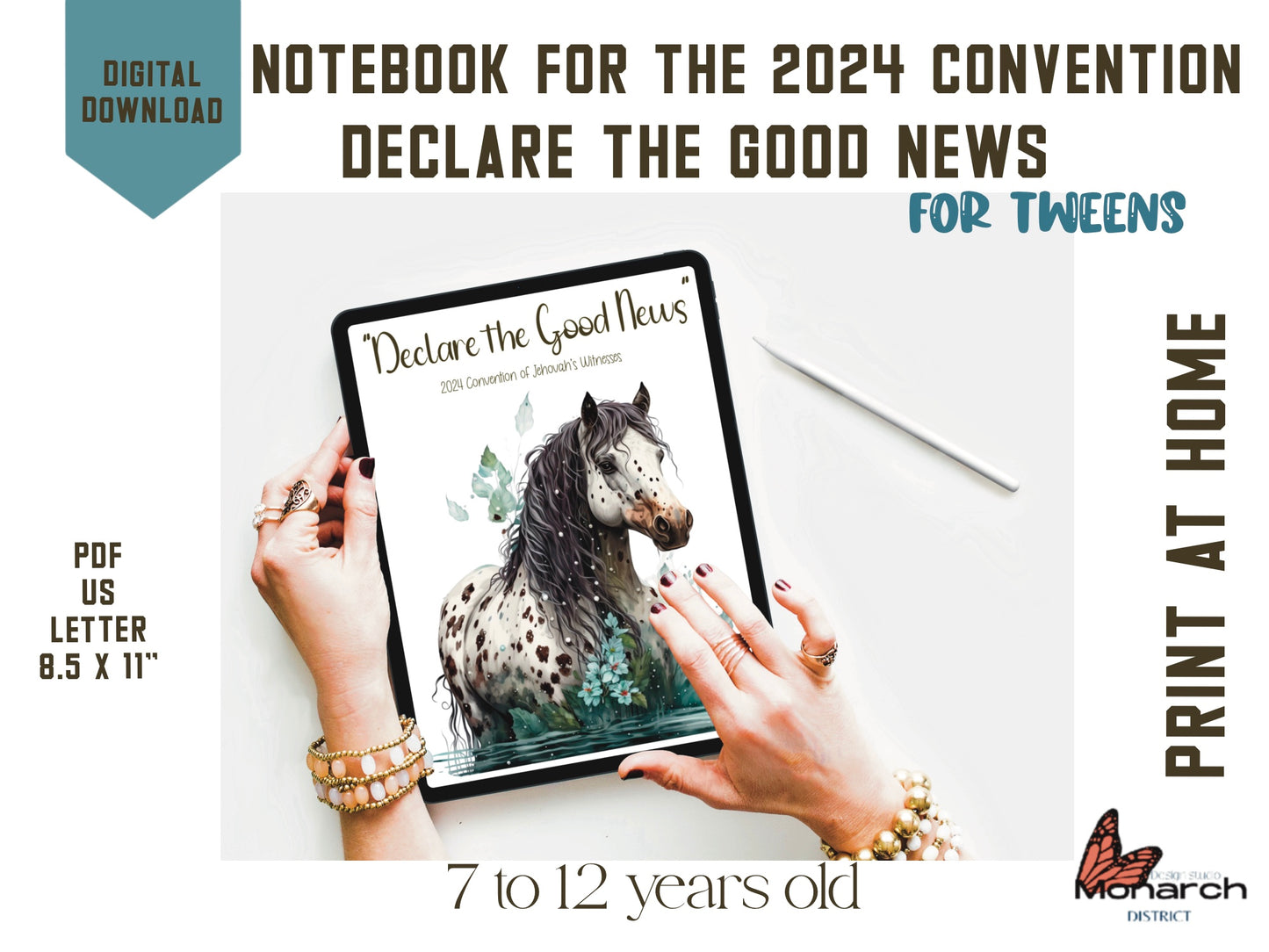 DIGITAL Notebook for tweens 7-12 YO JW 2024 Convention “DECLARE THE GOOD NEWS” ENGLISH