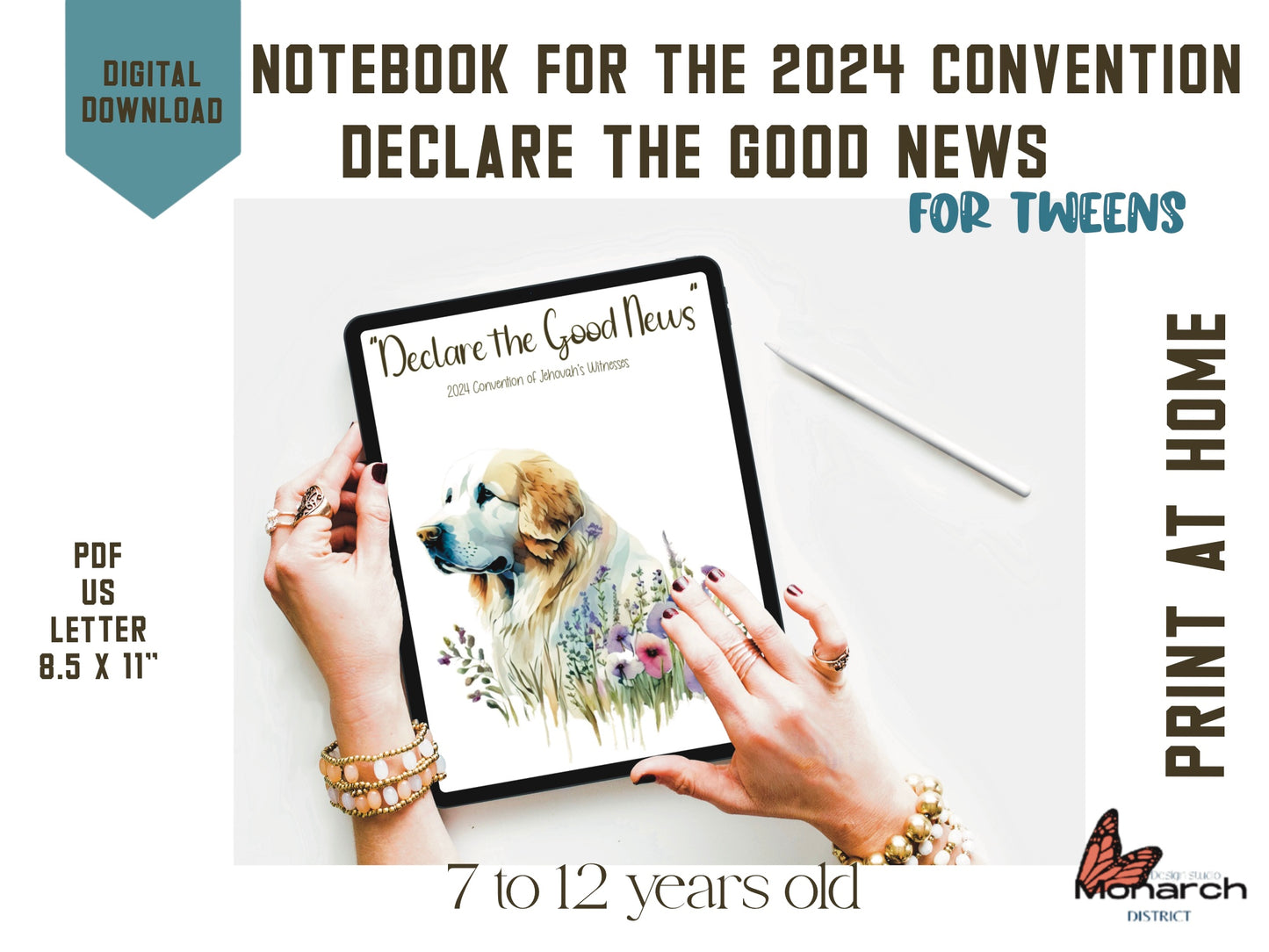 DIGITAL Notebook for tweens 7-12 YO JW 2024 Convention “DECLARE THE GOOD NEWS” ENGLISH