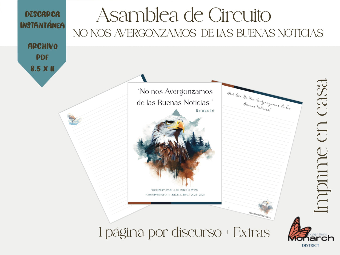 DIGITAL  | ESPAÑOL Libro Asamblea de circuito para 13 -100 años. NO NOS AVERGONZAMOS DE LAS BUENAS NOTICIAS. Con  Representante de la Sucursal Eagle design