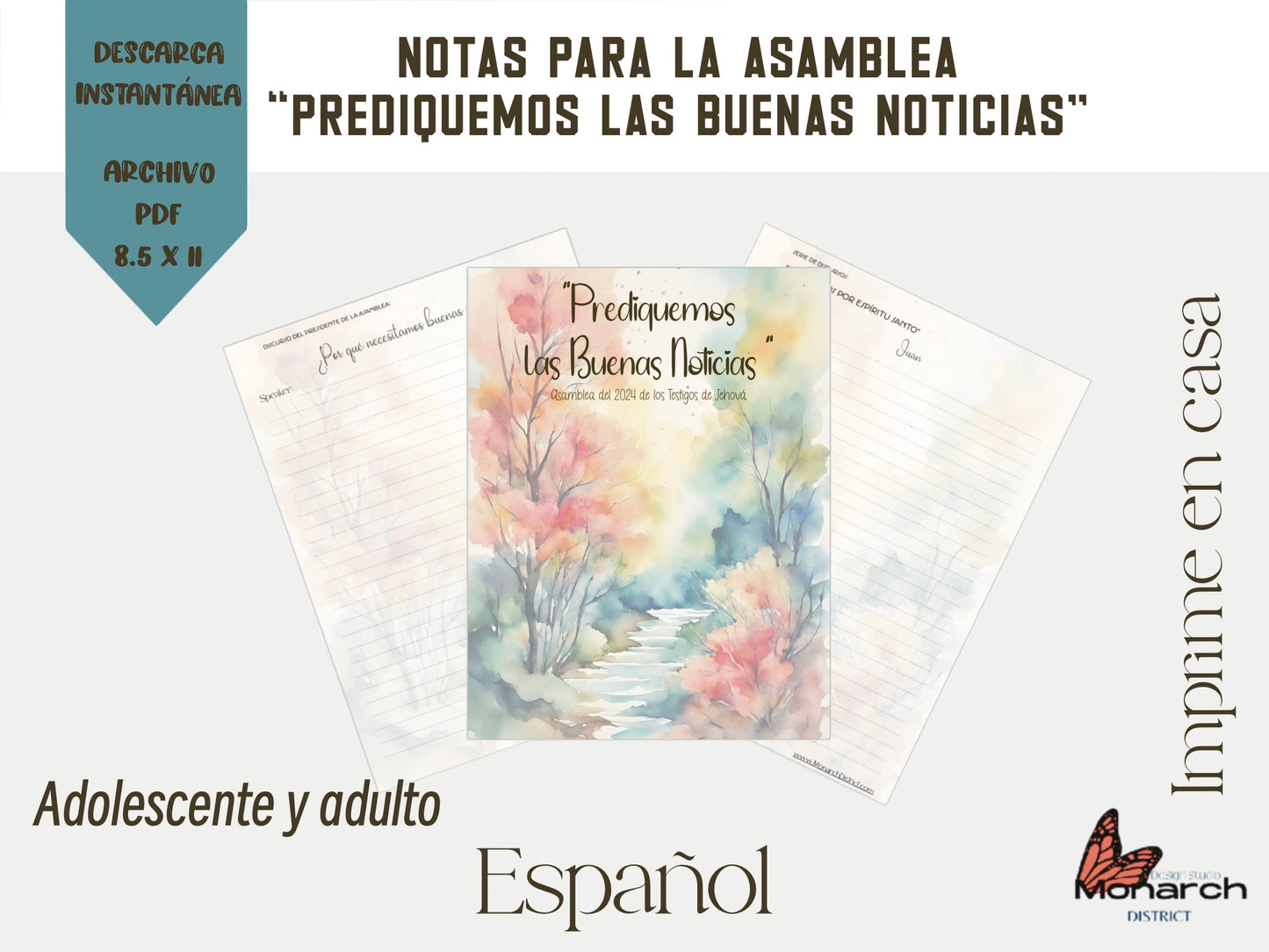 DIGITAL ESPAÑOL Cuaderno notas para adolescentes y adultos Asamblea 2024  “PREDIQUEMOS LAS BUENAS NOTICIAS”