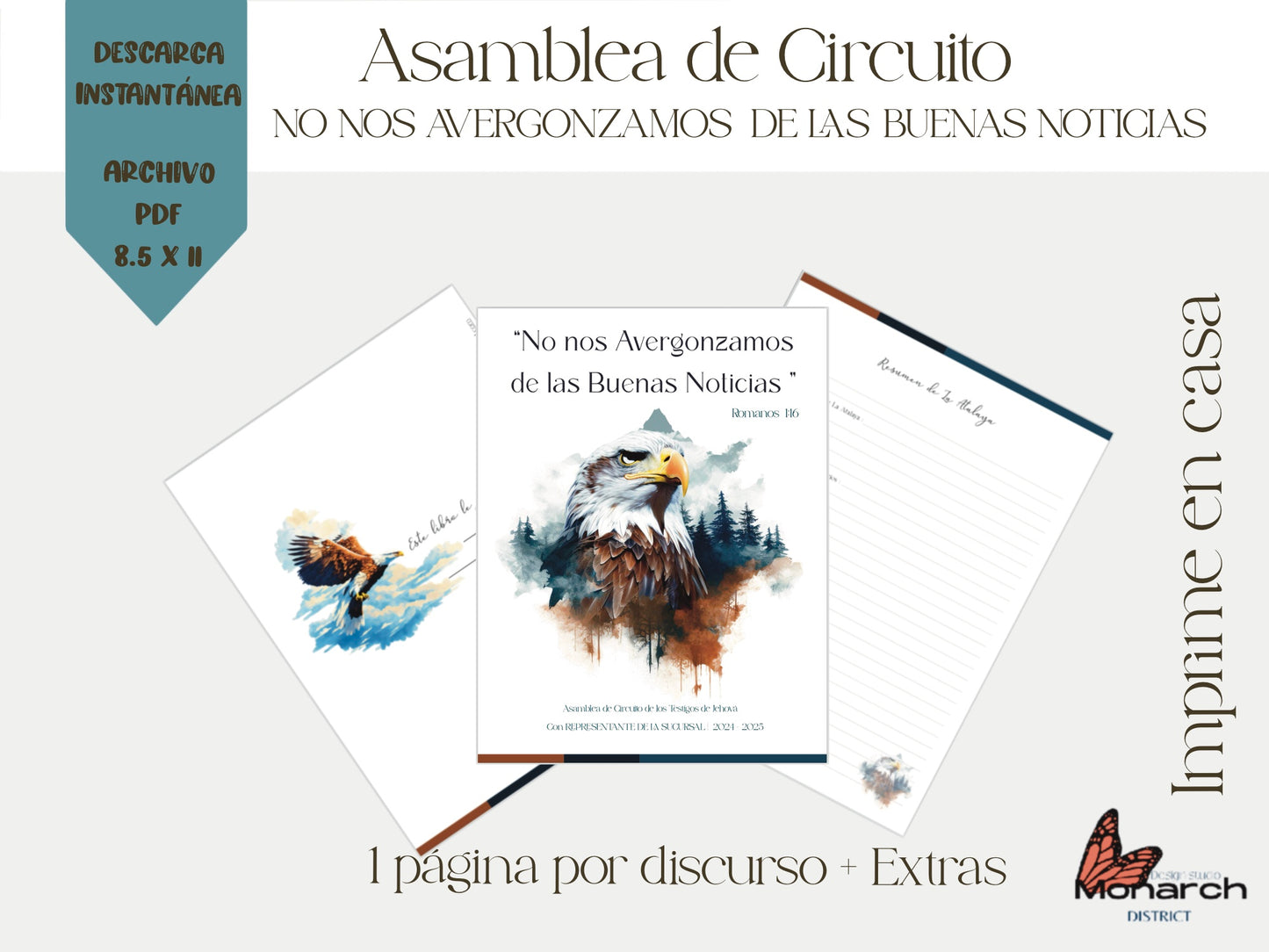 DIGITAL  | ESPAÑOL Libro Asamblea de circuito para 13 -100 años. NO NOS AVERGONZAMOS DE LAS BUENAS NOTICIAS. Con  Representante de la Sucursal Eagle design