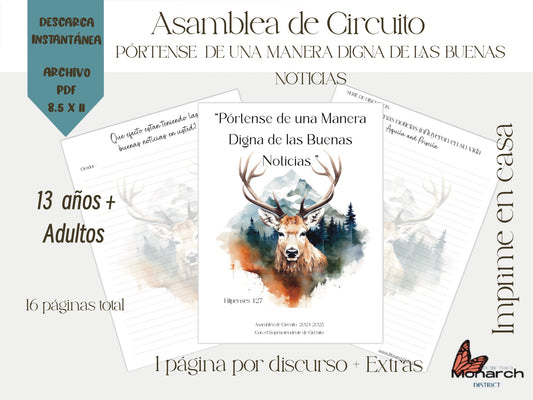 DIGITAL  | ESPAÑOL Libro Asamblea de circuito para adolescentes y  adultos. PÓRTENSE DE UNA MANERA DIGNA DE LAS BUENAS NOTICIAS