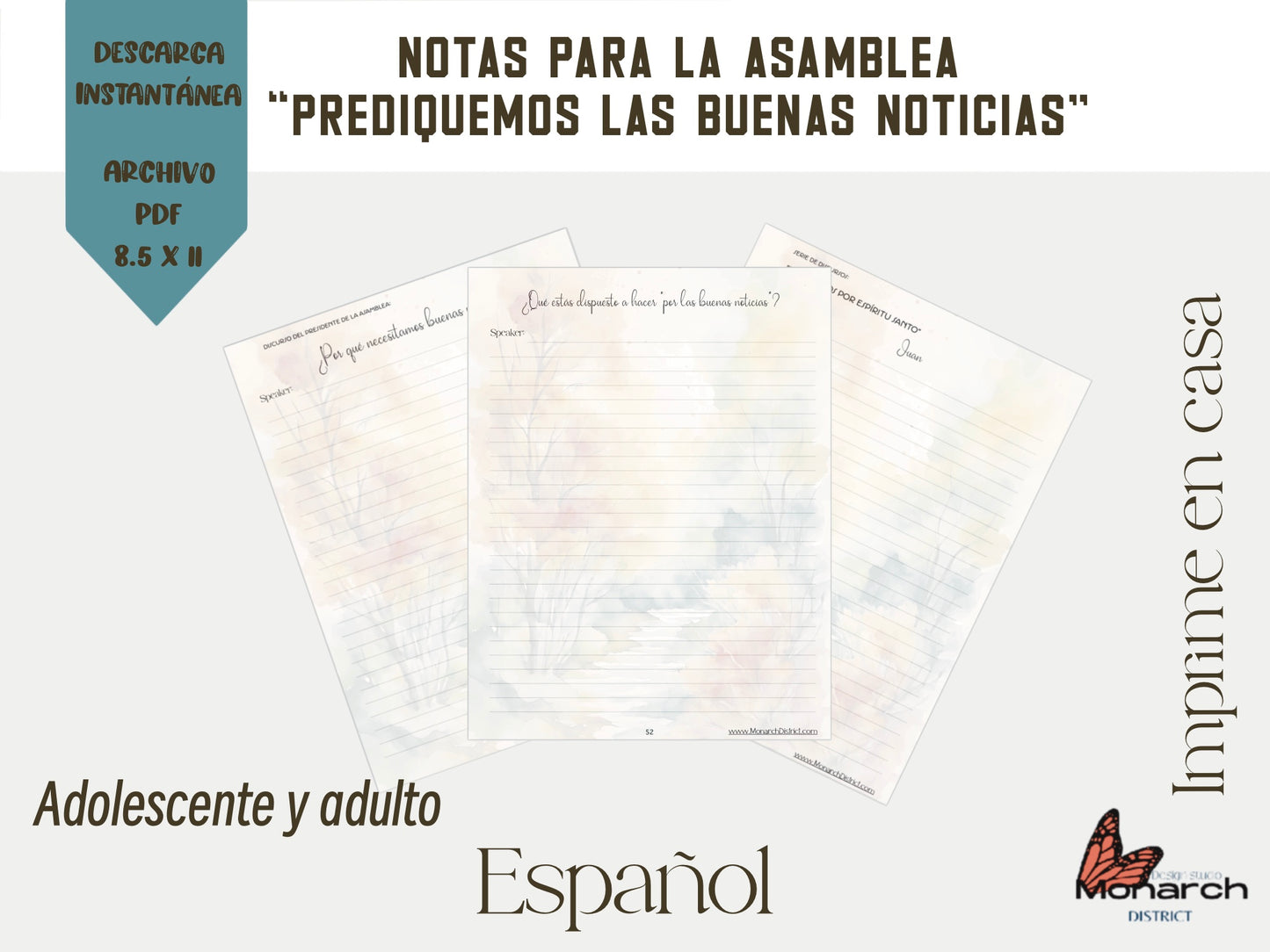 DIGITAL ESPAÑOL Cuaderno notas para adolescentes y adultos Asamblea 2024  “PREDIQUEMOS LAS BUENAS NOTICIAS”