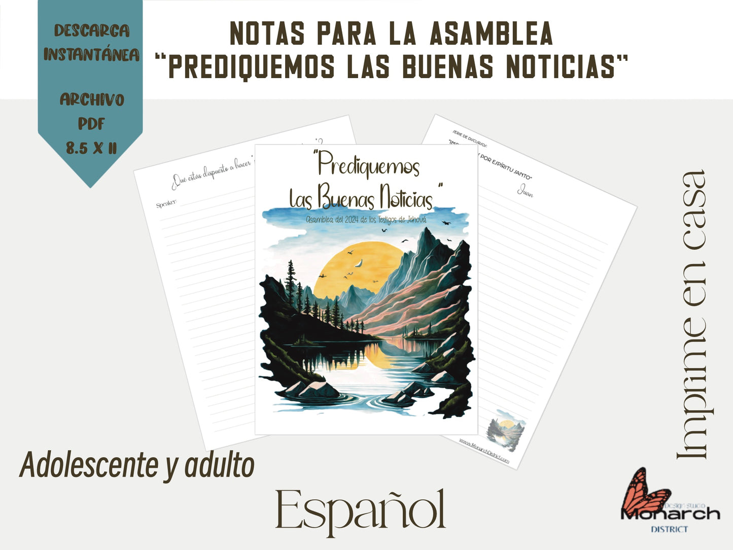 DIGITAL ESPAÑOL cuaderno notas para adolescentes y adultos Asamblea 2024  “PREDIQUEMOS LAS BUENAS NOTICIAS”