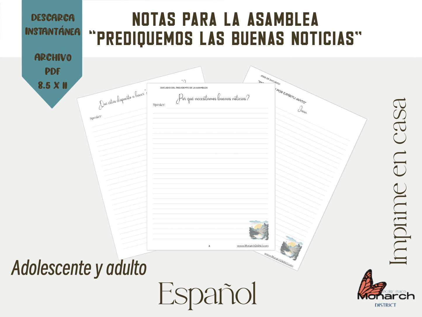 DIGITAL ESPAÑOL cuaderno notas para adolescentes y adultos Asamblea 2024  “PREDIQUEMOS LAS BUENAS NOTICIAS”