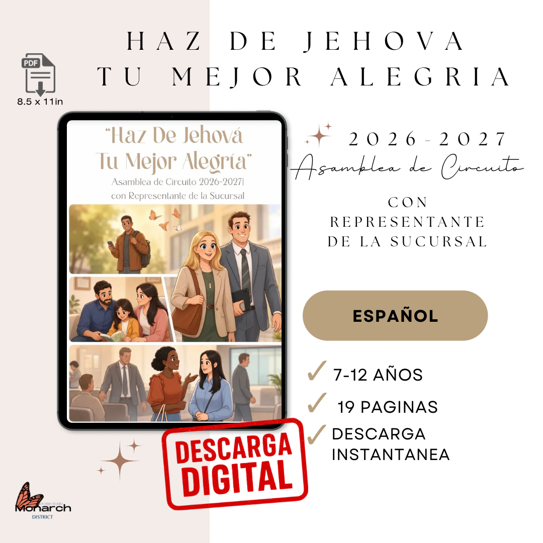 DIGITAL  |ESPAÑOL Tween Libro para la Asamblea de Circuito “Haz de Jehová tu mayor alegría ” con Representante de la Sucursal  2026-2027 para 7-12 años.