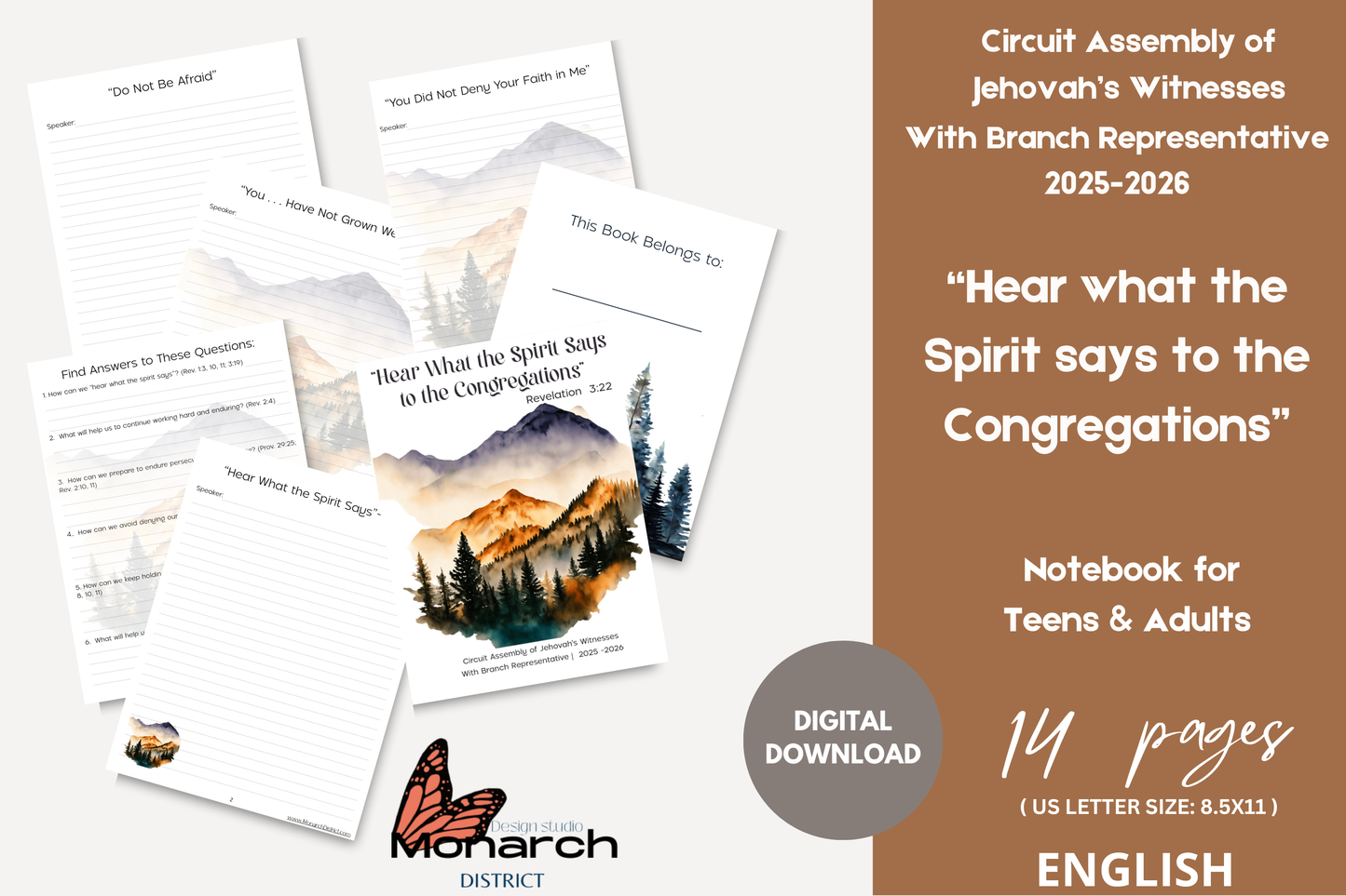 DIGITAL  | ENGLISH  Notebook for the Circuit Assembly “Hear what the Spirit says to the Congregations” with branch Representative. 2025-2026 for Teens/adults